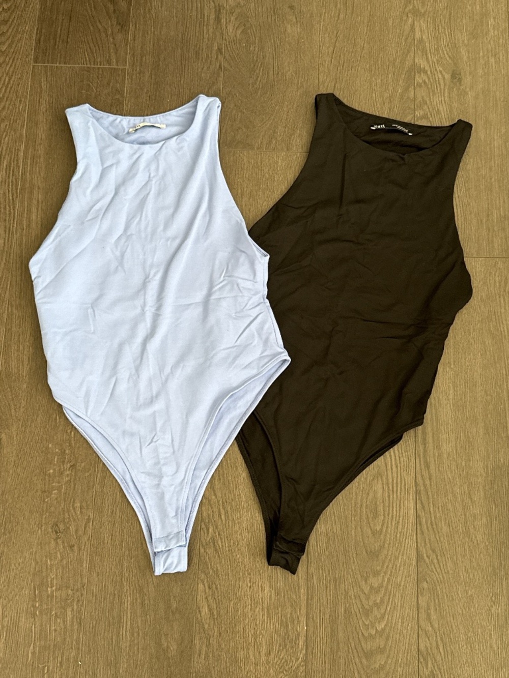Two Zara bodysuits - size Medium blue and black